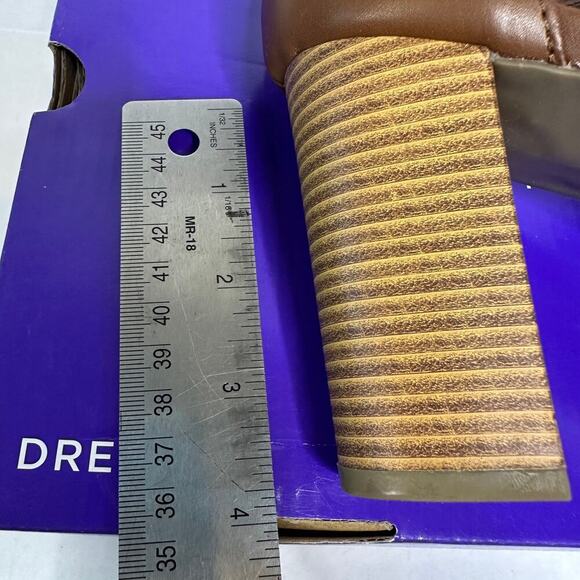 NWT Worthington Size 11 Brown Vacation Ankle Strappy Block High Heel Open Toe - Picture 5 of 10